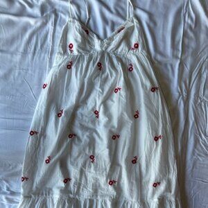 Embroidered beach maxi dress in cotton voile size